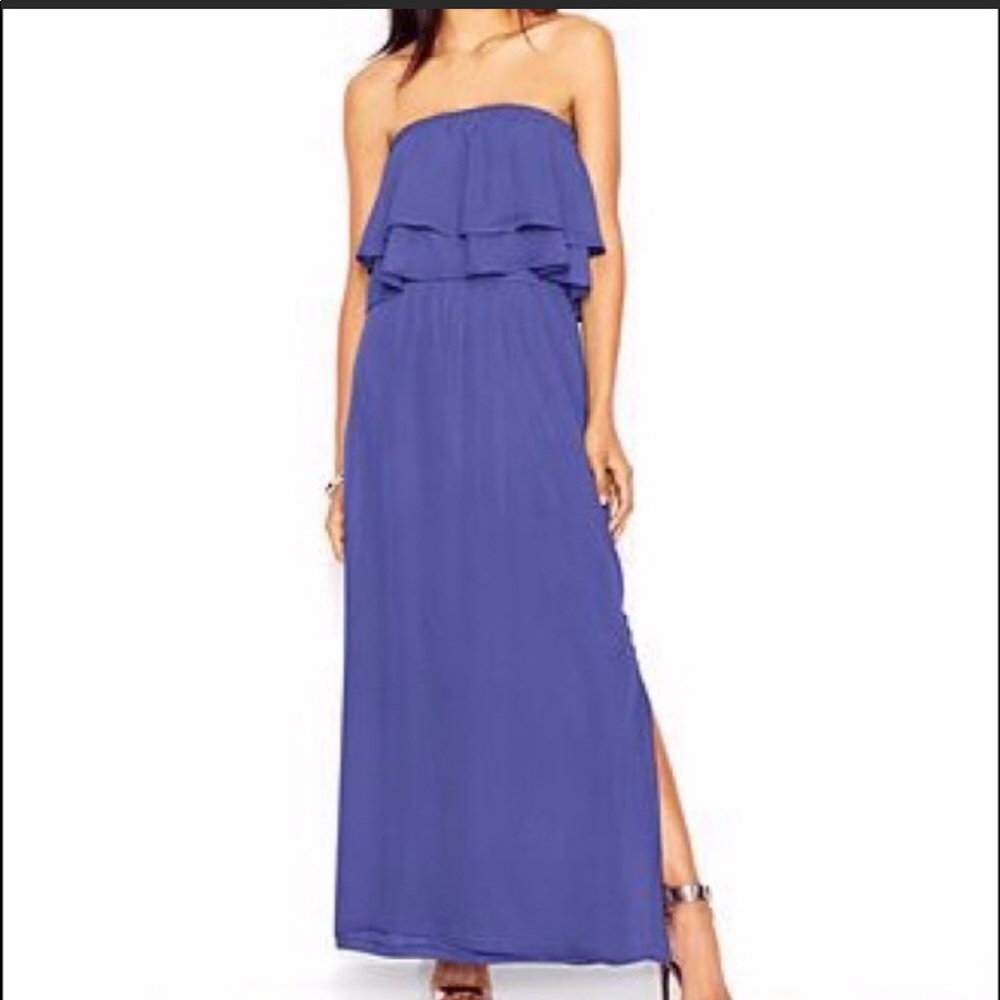 Bar III Chiffon High Waist Dress Tiered Strapless